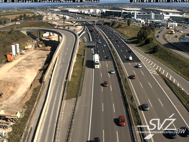 Plieningen: A8 AS Stuttgart-Flughafen/Messe