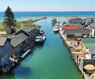 A enseada, lago Michigan