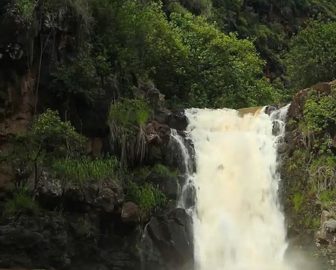 Waimea tombe en direct de l'île d'Oahu