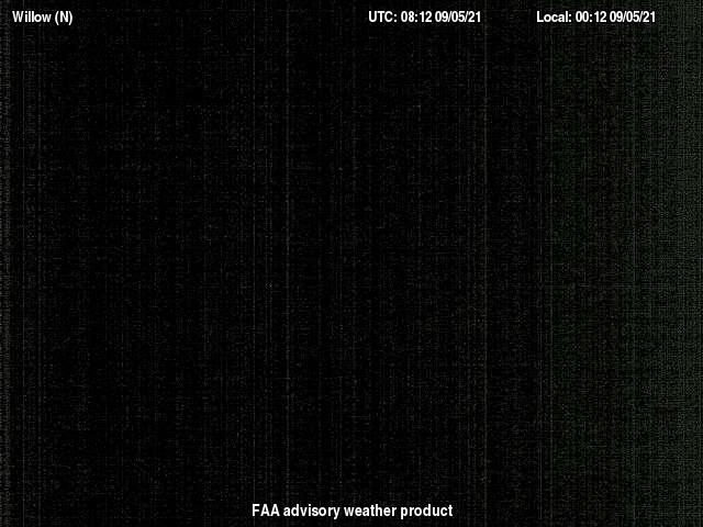 アラスカ州ウィローウィロー飛行場、北方面の眺め
